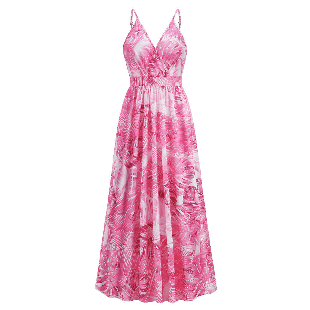 Vestido largo de flores para verano, vestido playero para vacaciones