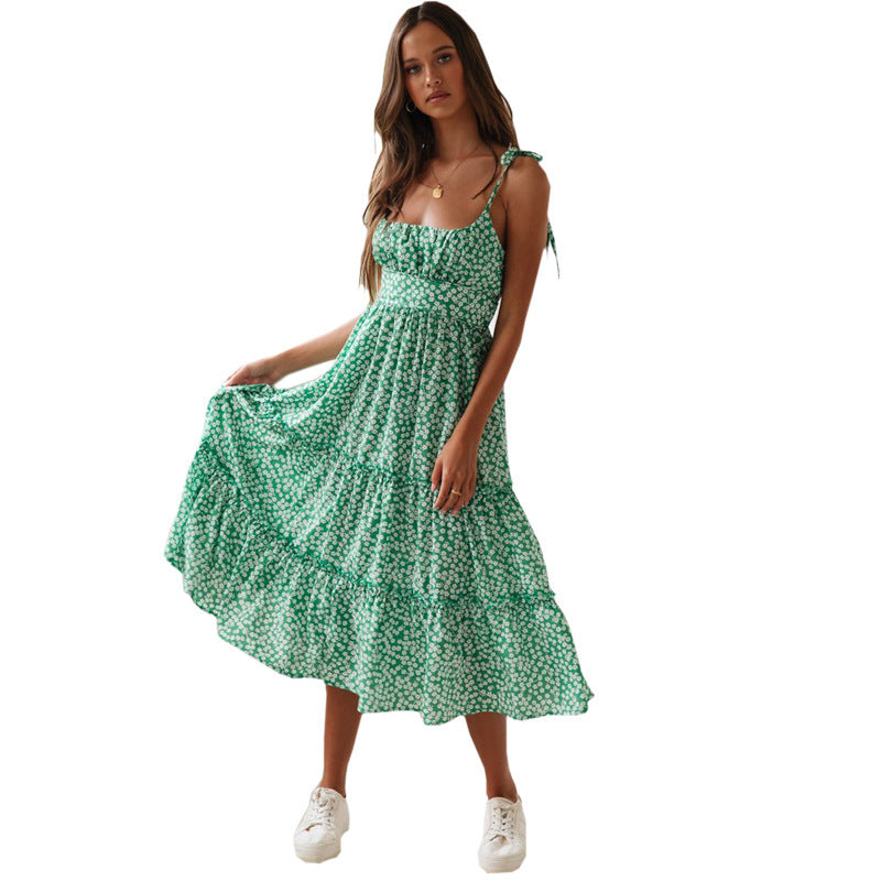 Vestido halter con estampado vintage de verano
