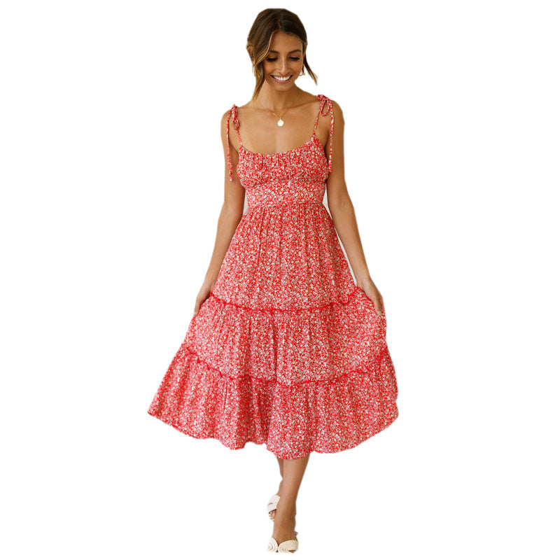 Vestido halter con estampado vintage de verano