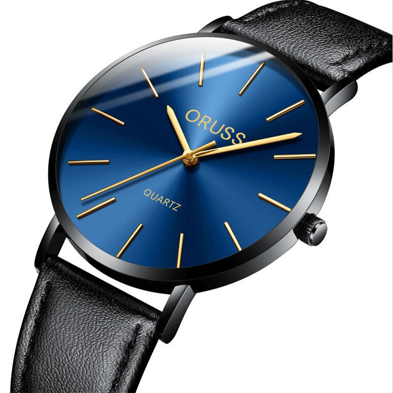 Herren leichte Luxus ultra dünne Armbanduhr