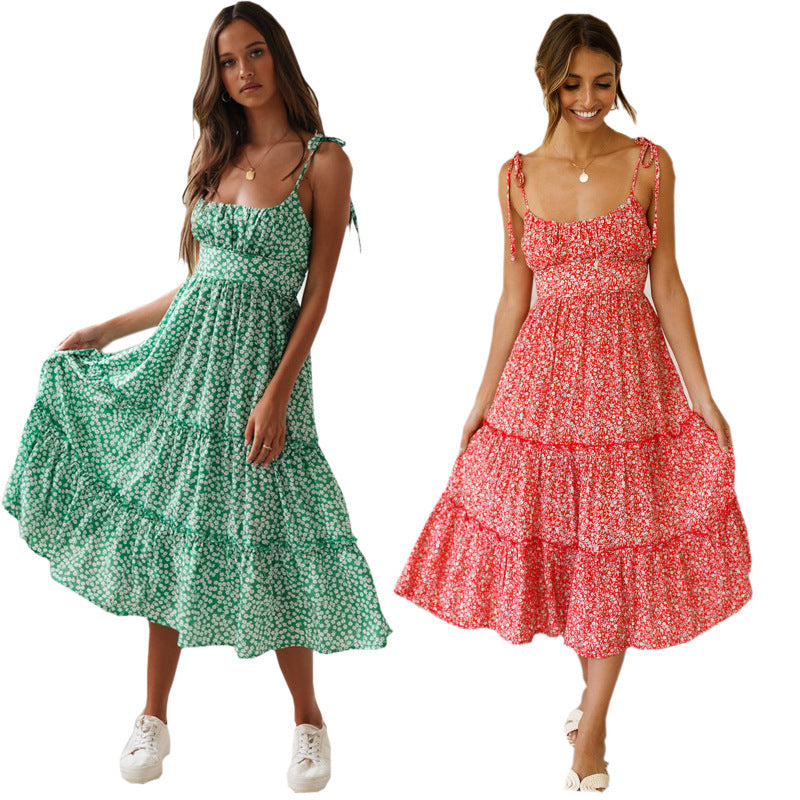 Vestido halter con estampado vintage de verano