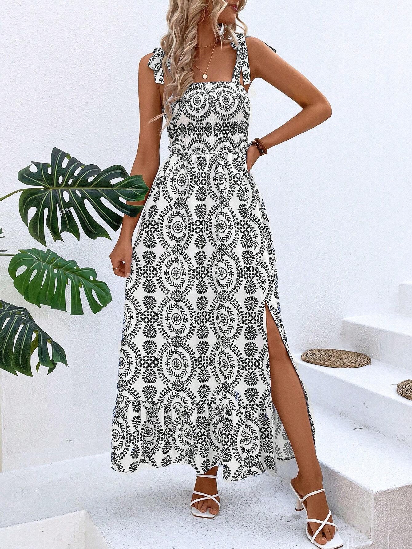 Vestido de verano con falda y tirantes