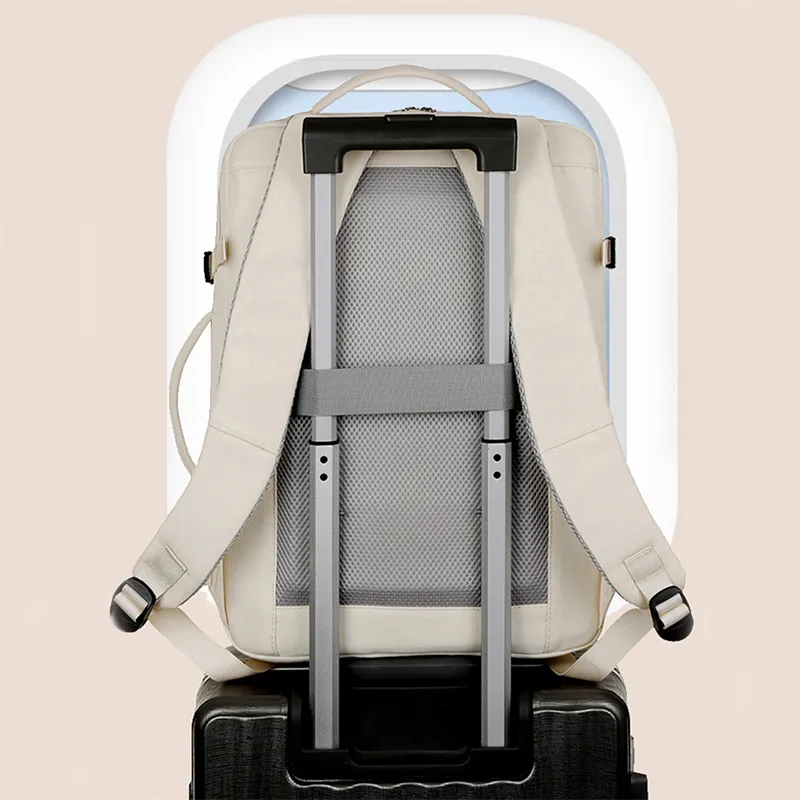 Mochila de gran capacidad para mujeres y hombres, con múltiples bolsillos y cremalleras