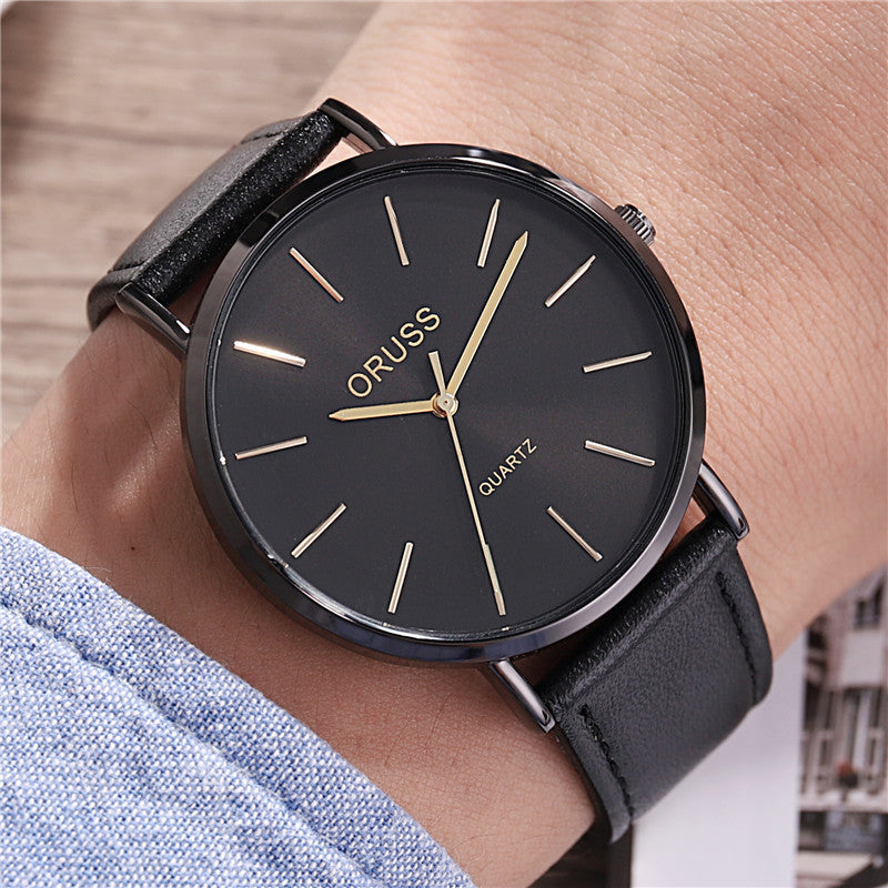 Herren leichte Luxus ultra dünne Armbanduhr