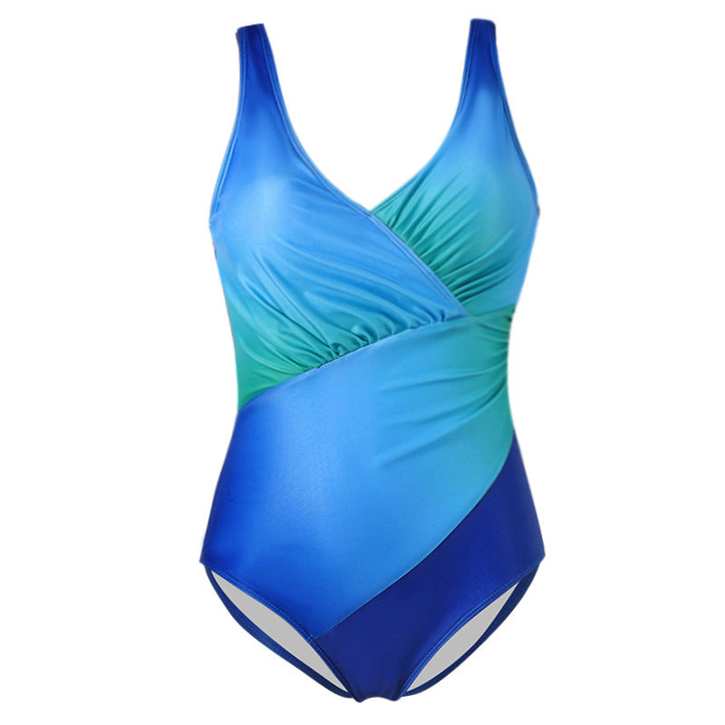 Traje de baño bikini arcoiris degradado de una pieza
