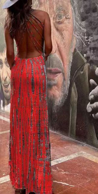 Women's Summer Sling Backless Dress