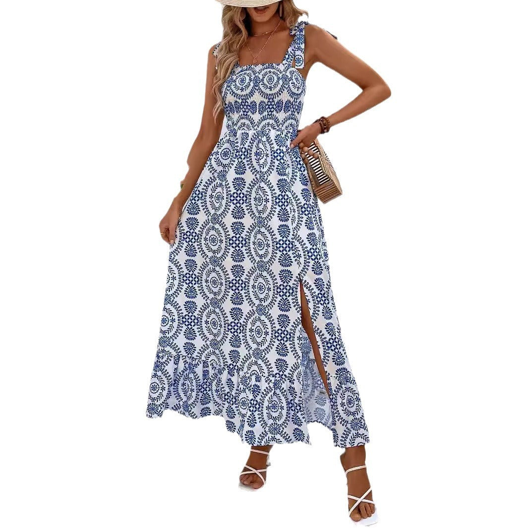 Vestido de verano con falda y tirantes