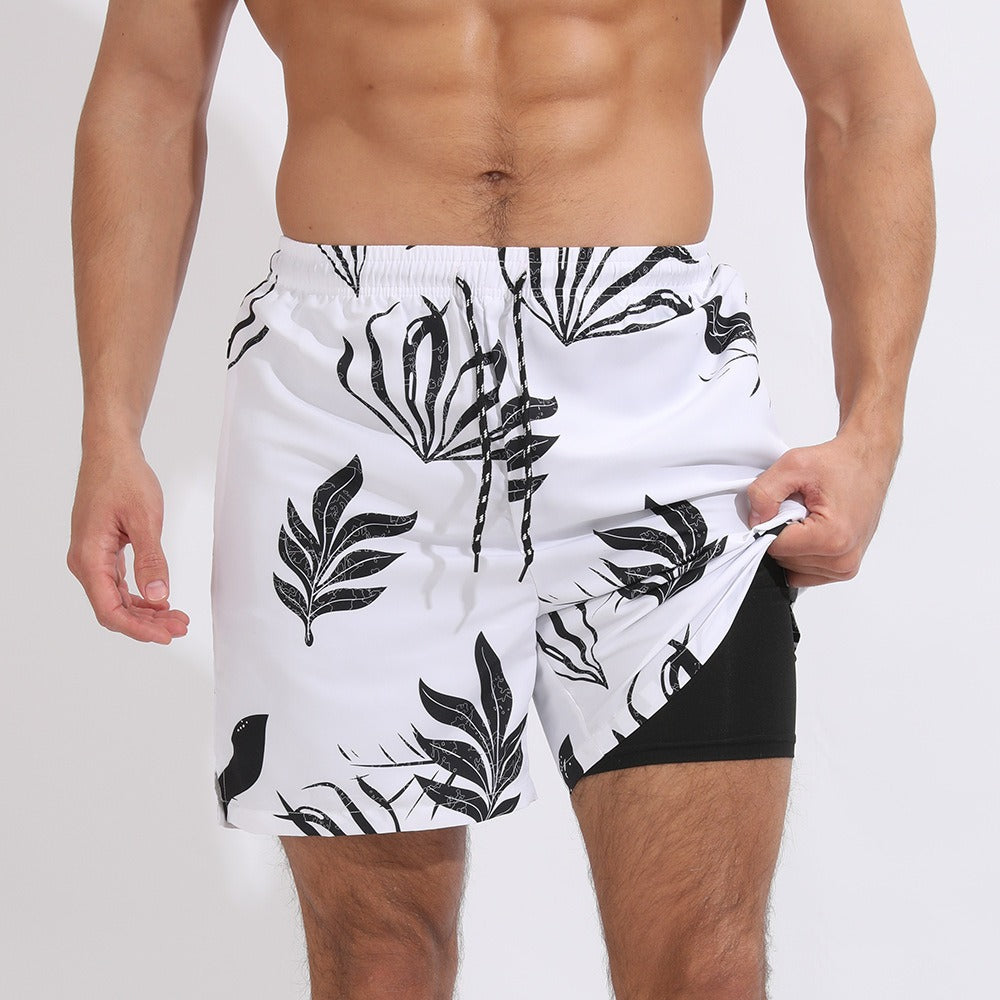 New Mens Casual Beach Sports Double Layer