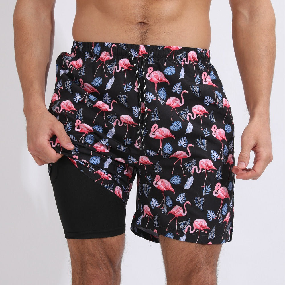 New Mens Casual Beach Sports Double Layer