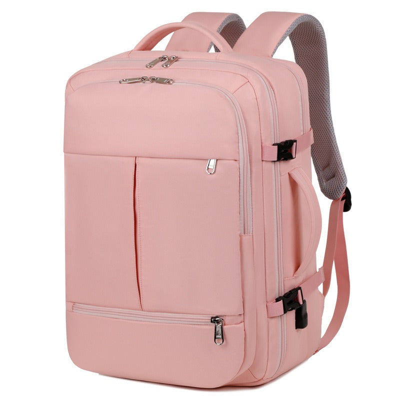 Mochila de gran capacidad para mujeres y hombres, con múltiples bolsillos y cremalleras