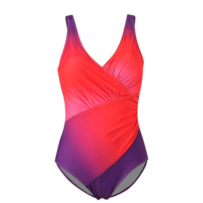 Traje de baño bikini arcoiris degradado de una pieza