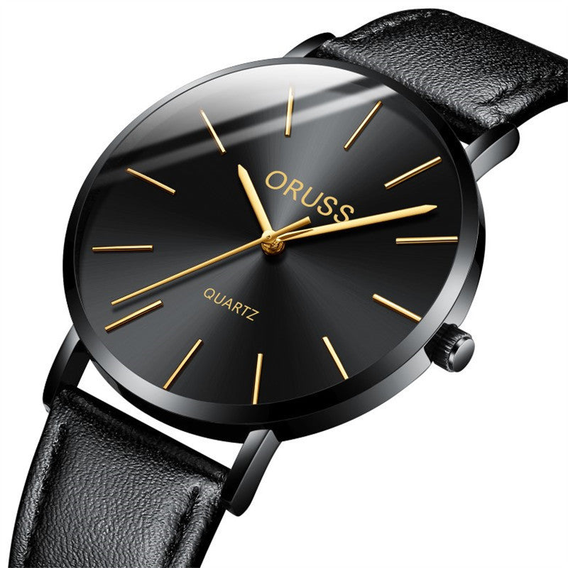 Herren leichte Luxus ultra dünne Armbanduhr