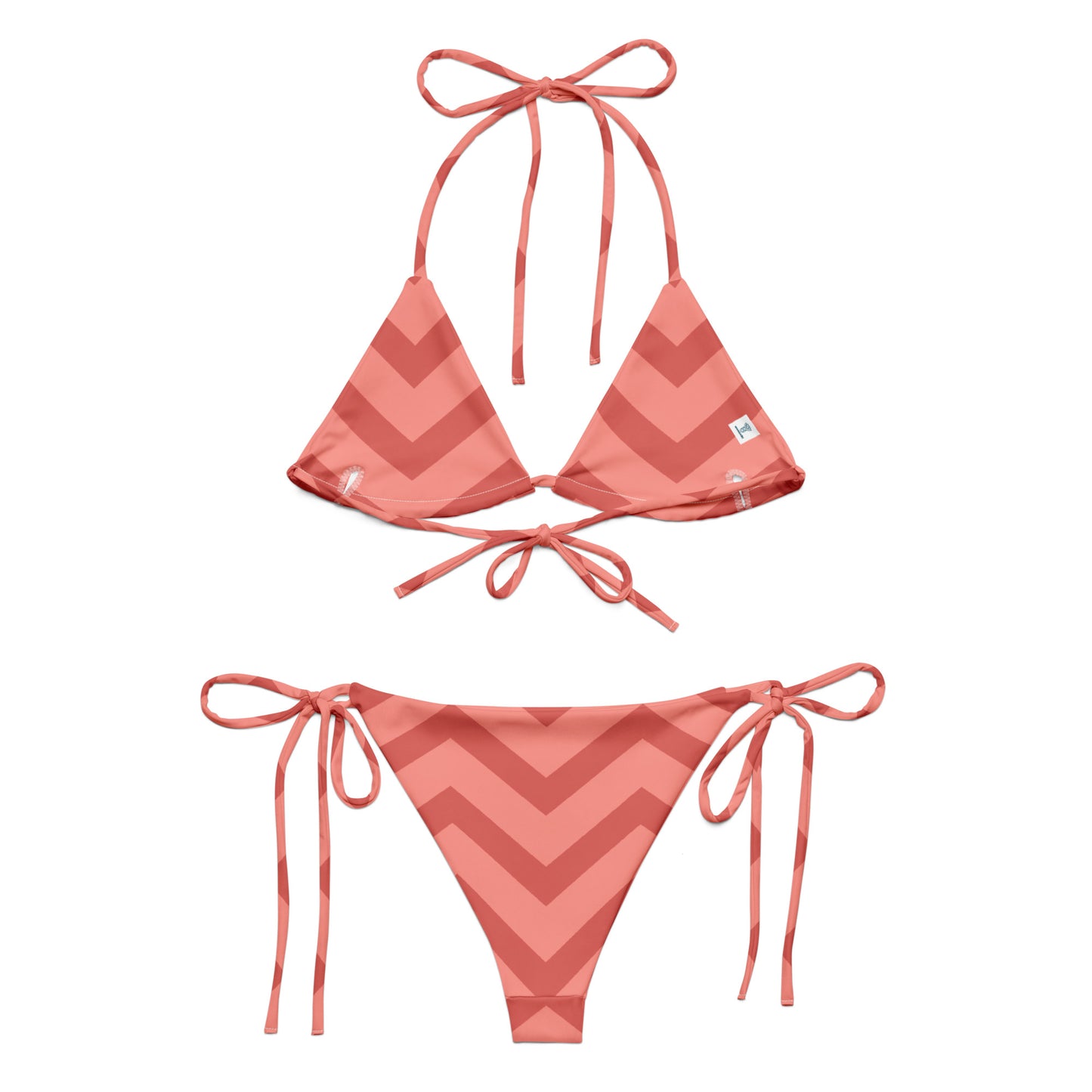 Recycelter Schnürbikini mit Allover-Druck