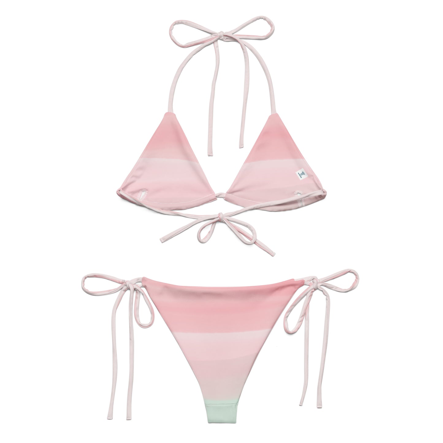 Recycled lace-up bikini with all-over print