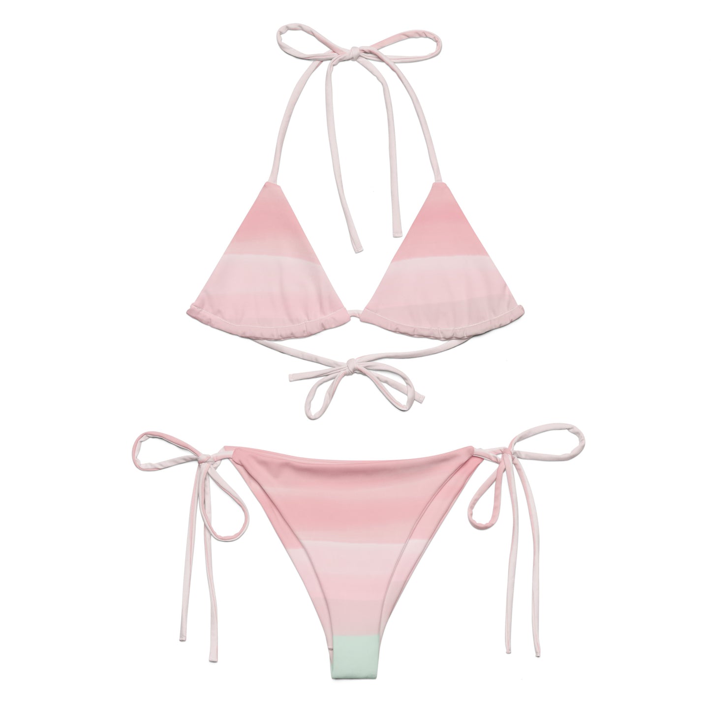 Recycled lace-up bikini with all-over print