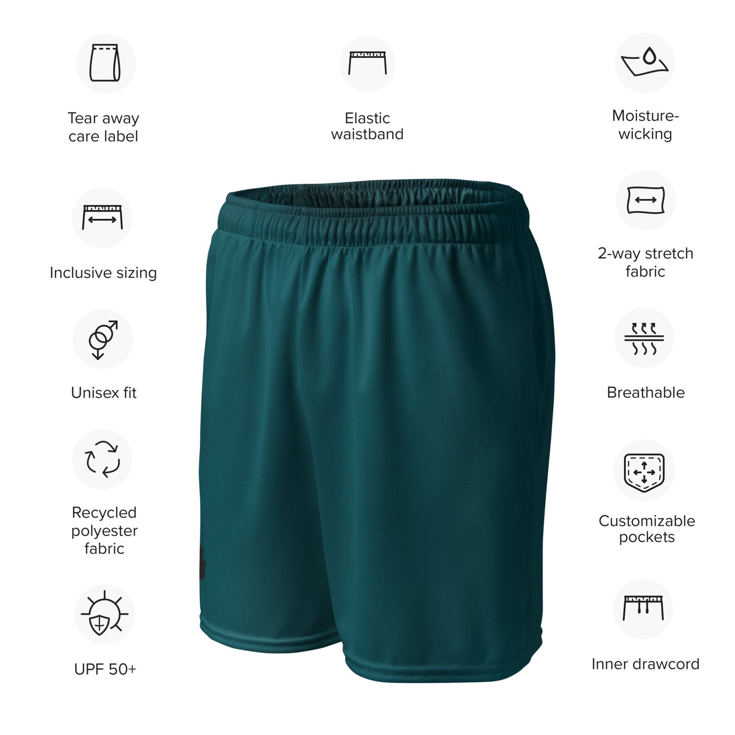 pantalones cortos de malla unisex