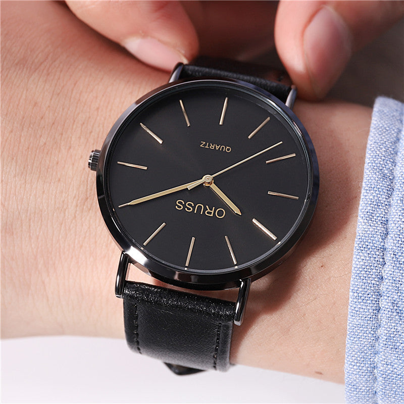 Herren leichte Luxus ultra dünne Armbanduhr