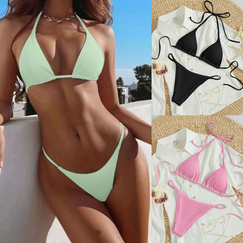 Bikini con lazo para colgar en el cuello, multicolor