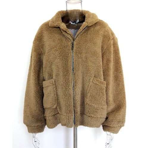 Zipper plush jacket