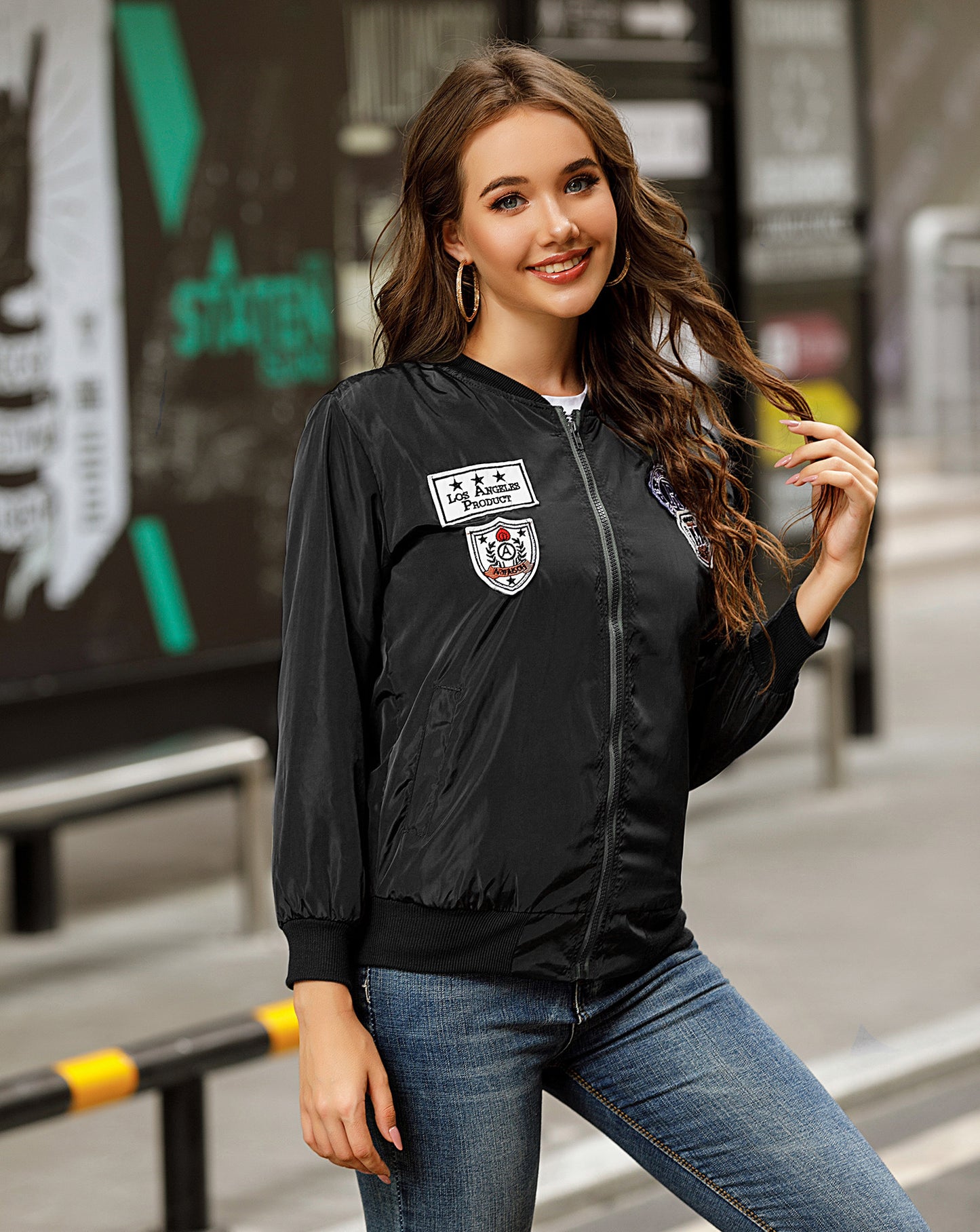 Decal baseball jacket