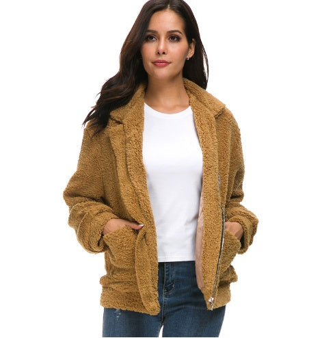 Zipper plush jacket