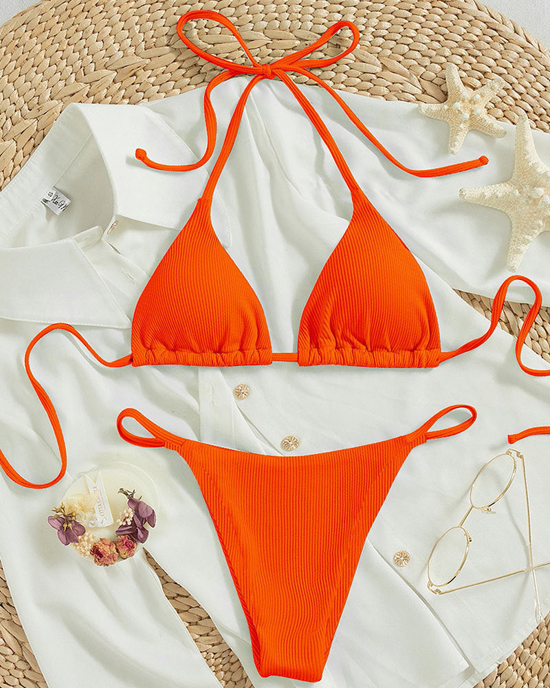 Bikini con lazo para colgar en el cuello, multicolor