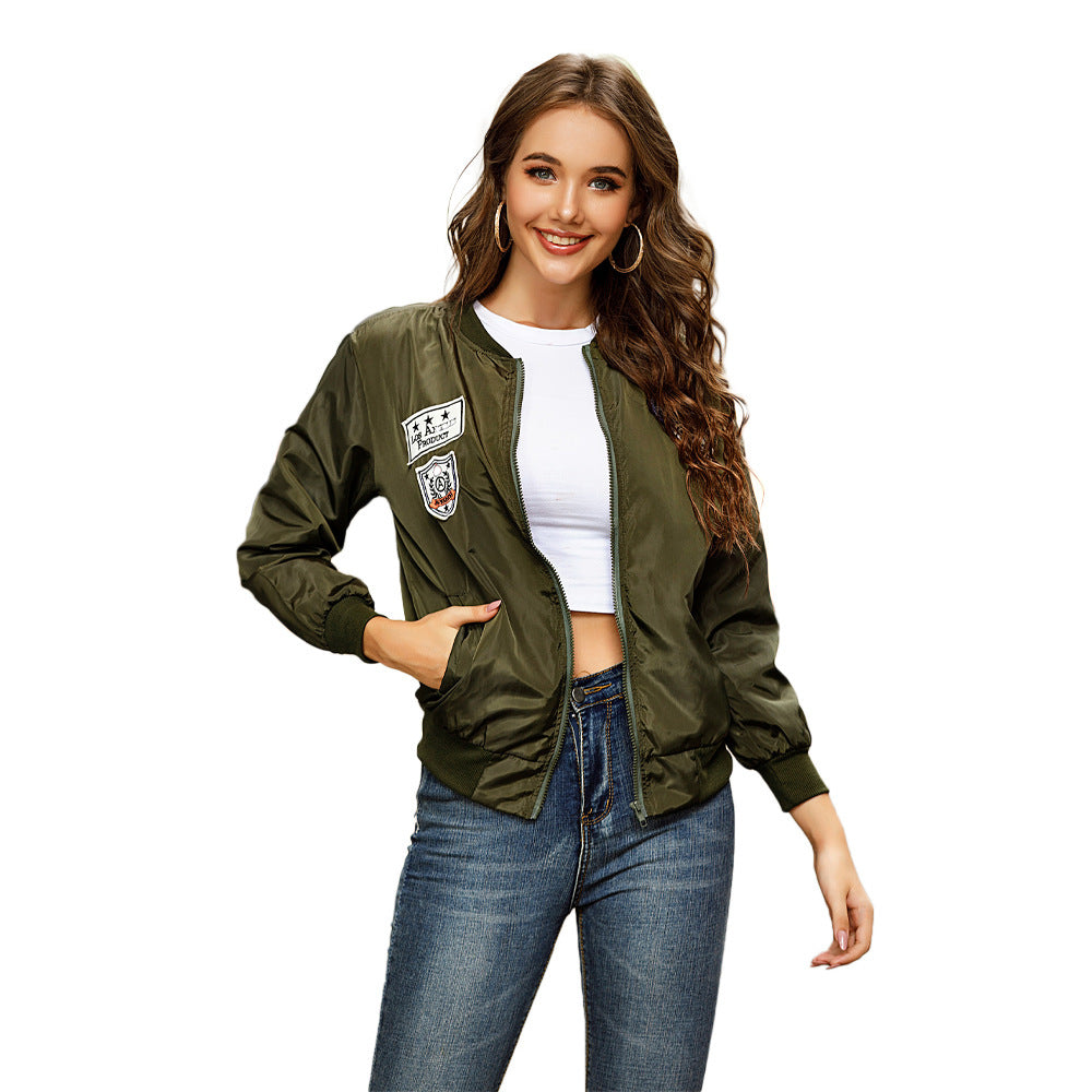 Decal baseball jacket