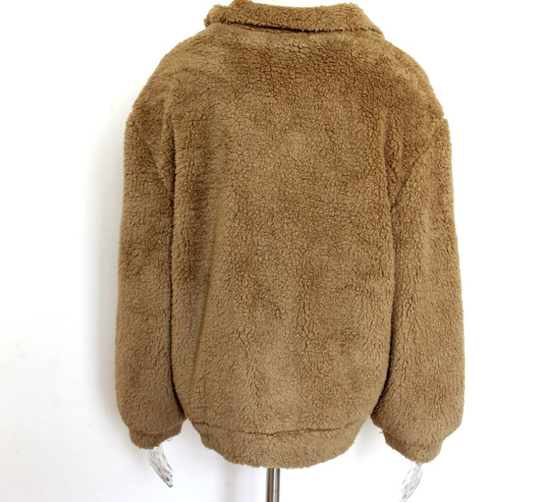 Zipper plush jacket