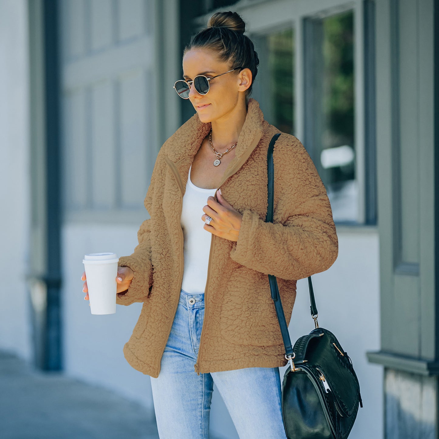 Chaqueta cálida de felpa de moda