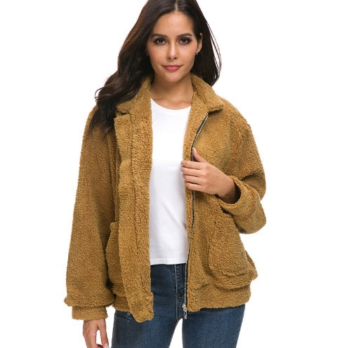 Zipper plush jacket