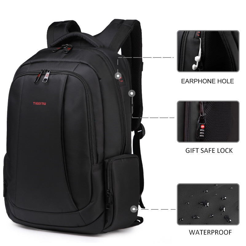 Anti Theft Nylon 27L Men 15.6 inch Laptop Backpacks