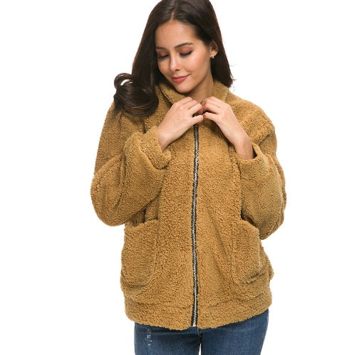 Zipper plush jacket