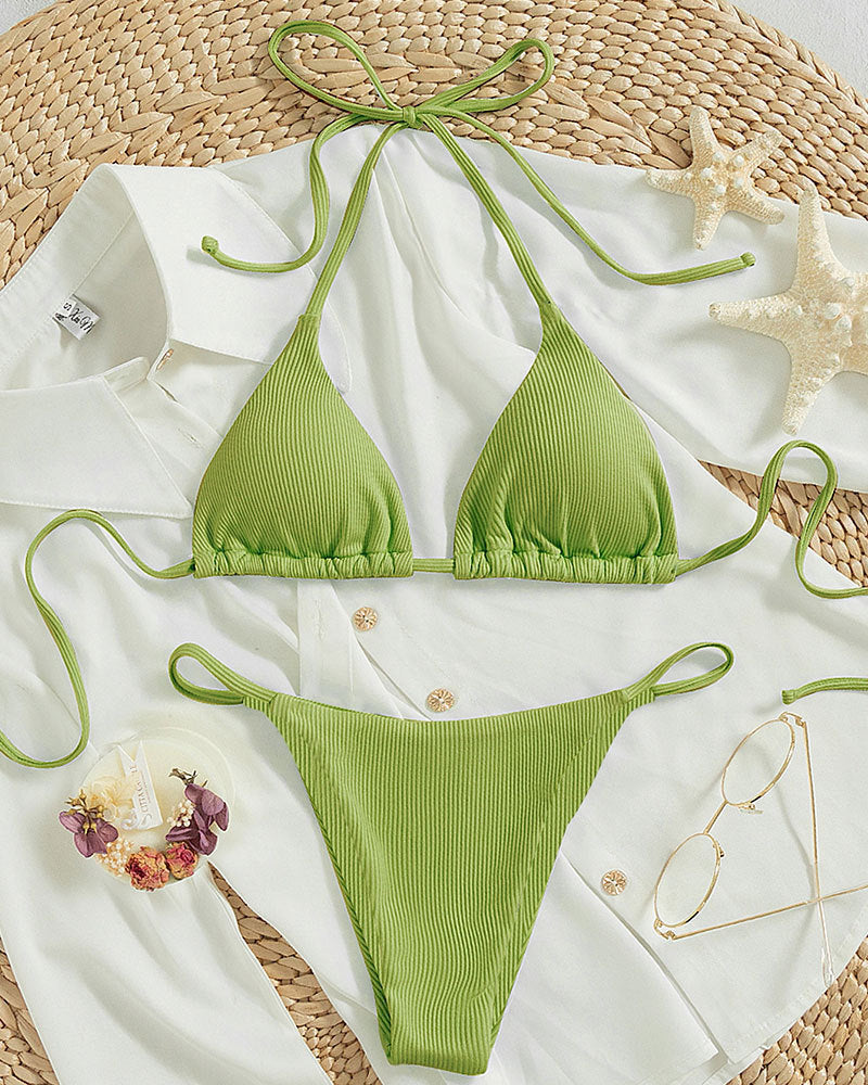 Bikini con lazo para colgar en el cuello, multicolor