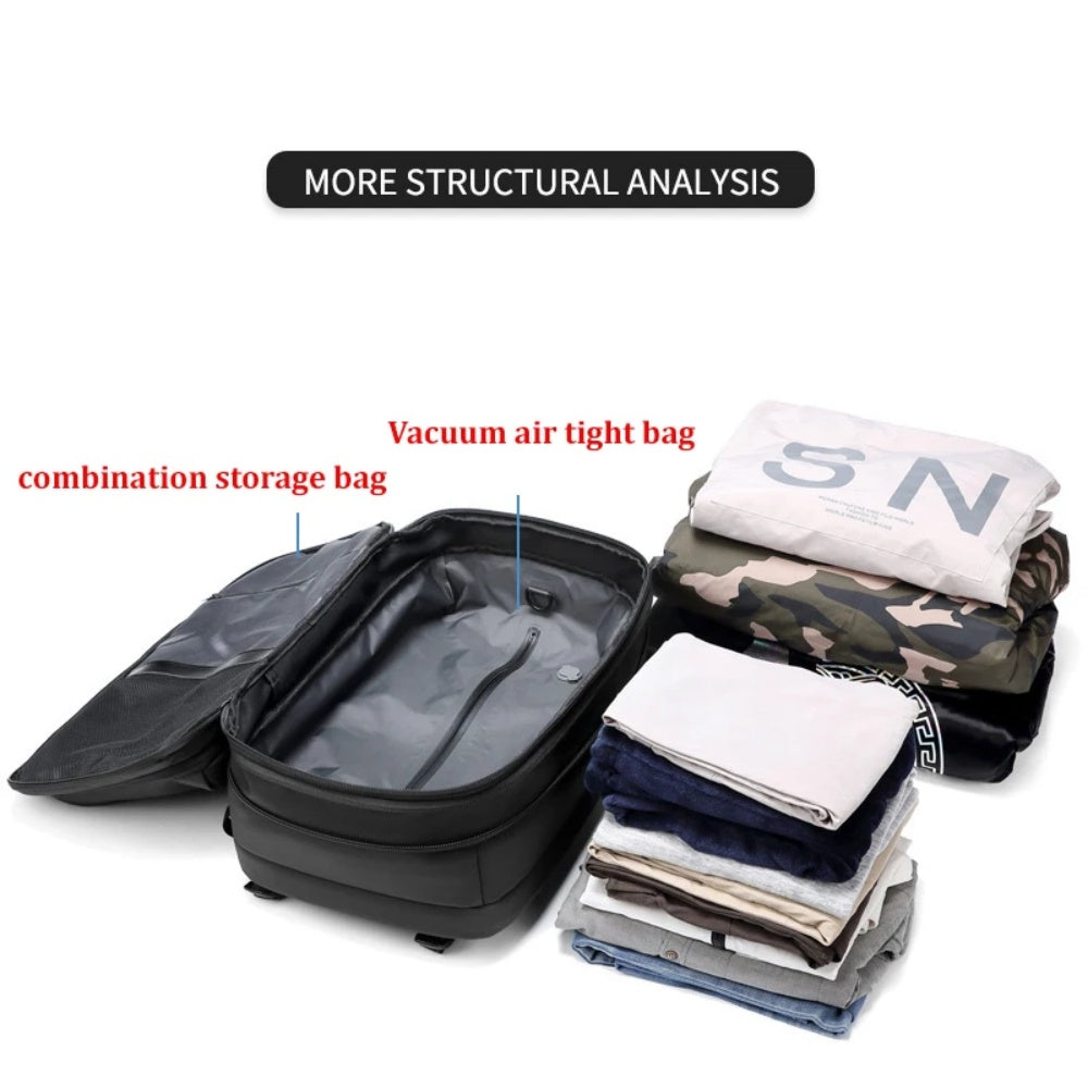 Expandable Waterproof Travel Backpacks Men Business Laptop