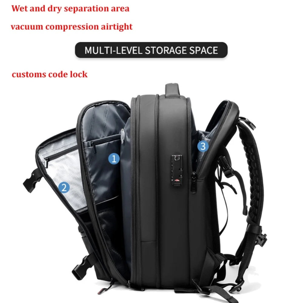 Expandable Waterproof Travel Backpacks Men Business Laptop