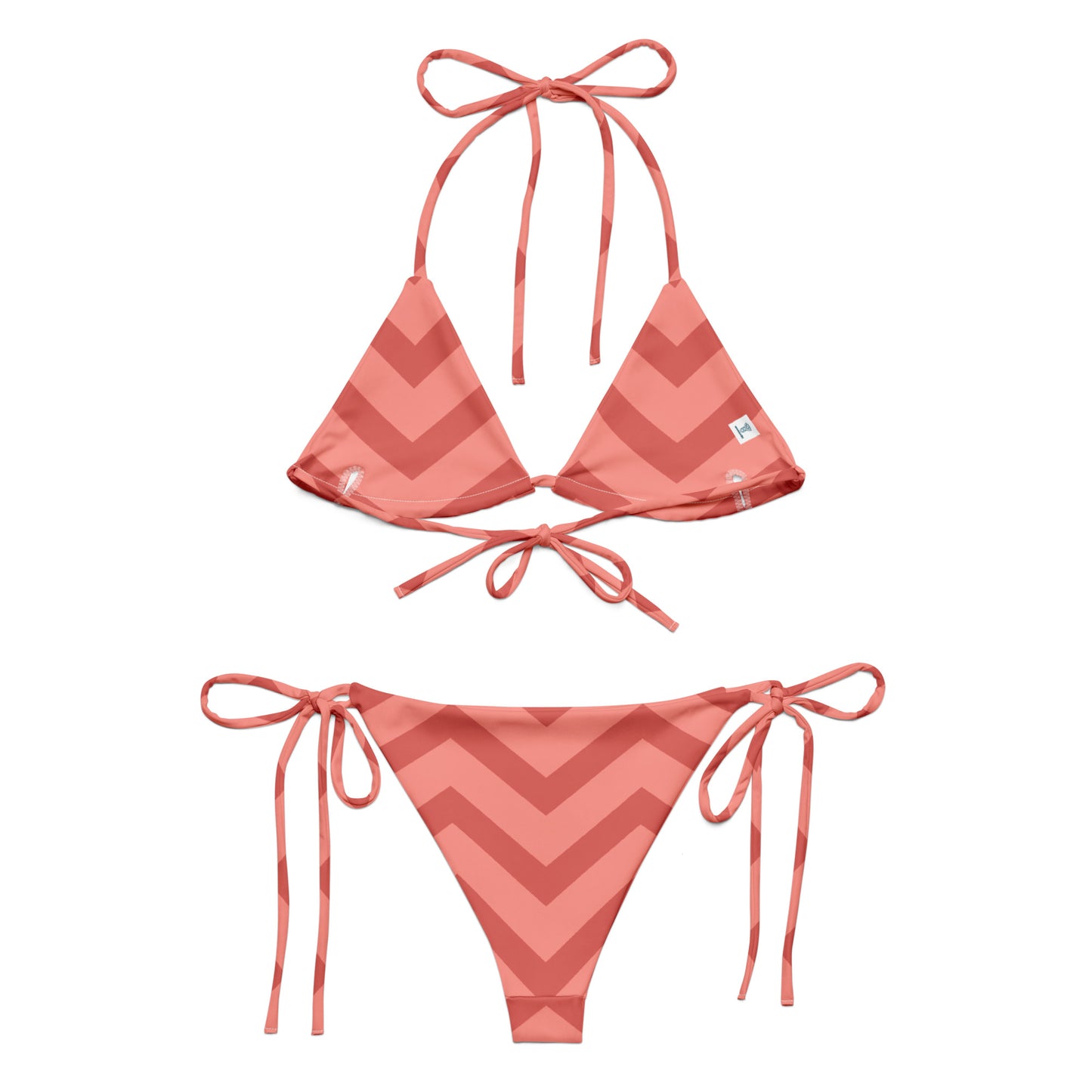 Recycled lace-up bikini with all-over print