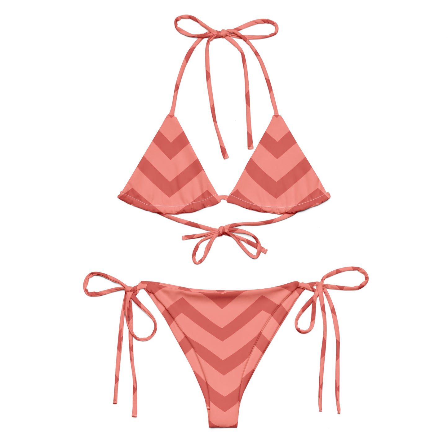 Recycled lace-up bikini with all-over print