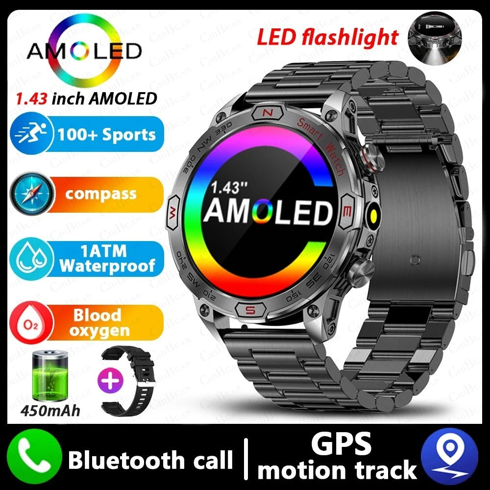 Reloj inteligente HD AMLOED Bluetooth que llama reloj deportivo