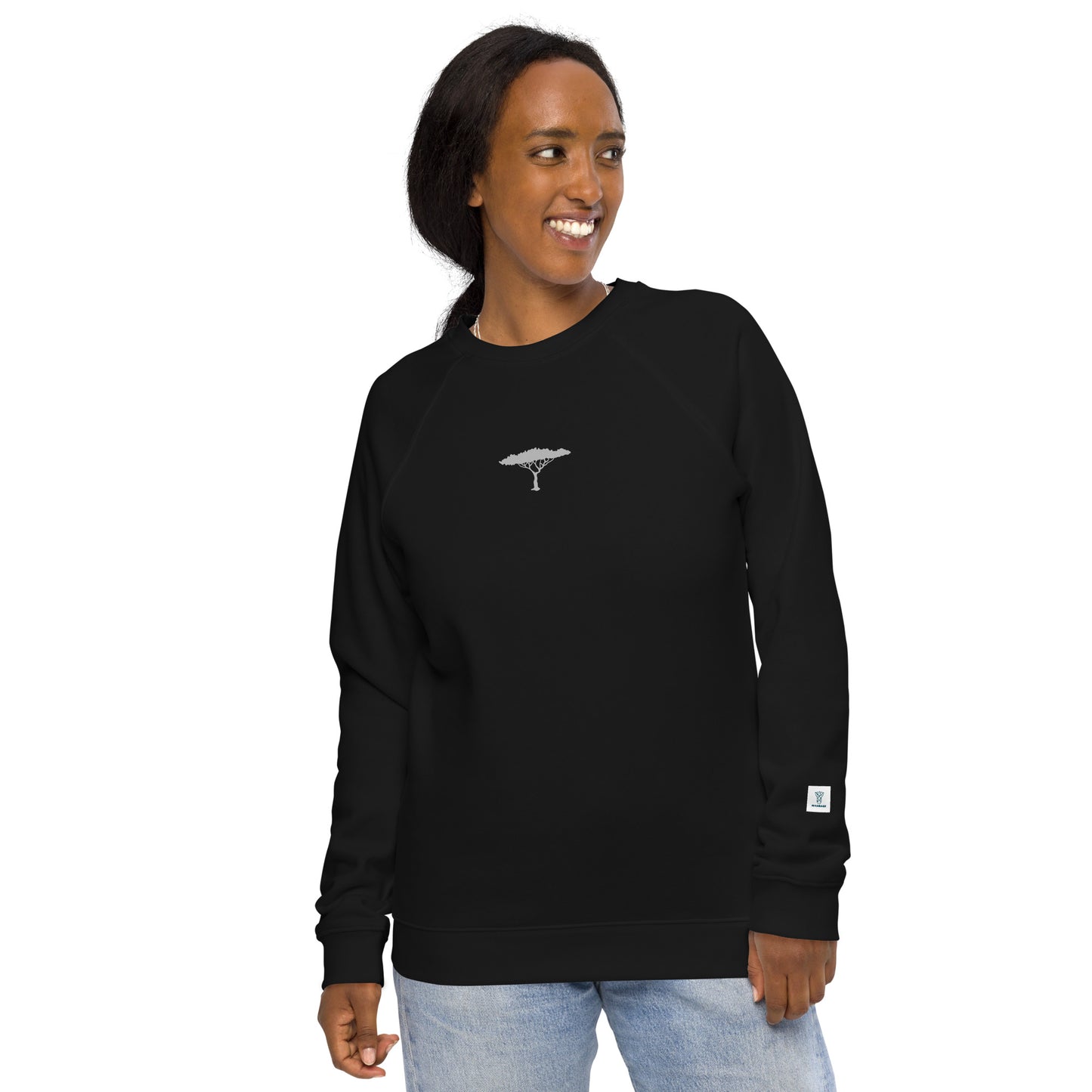 Unisex organic raglan sweater