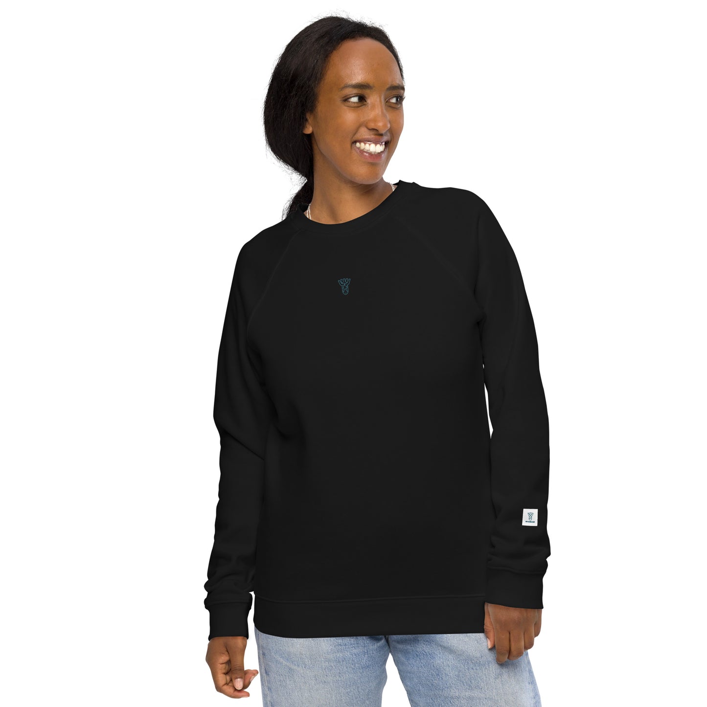 Unisex organic raglan sweater